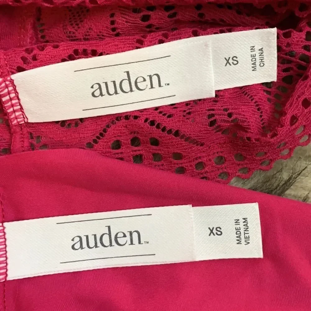 Auden Lace Lightly Lined Bralette Bra/ Panty Set XS